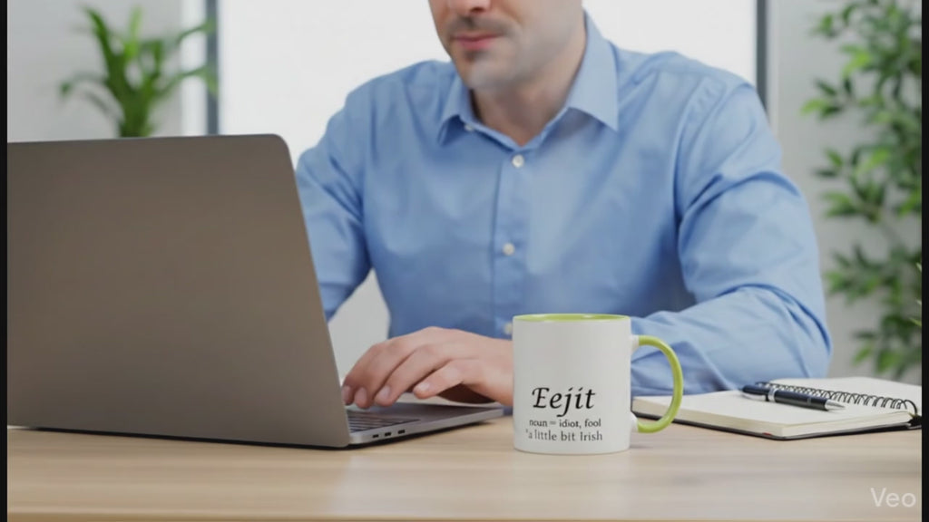 Humorous Eejit Design Ceramic Coffee Mug – 11oz Glossy White